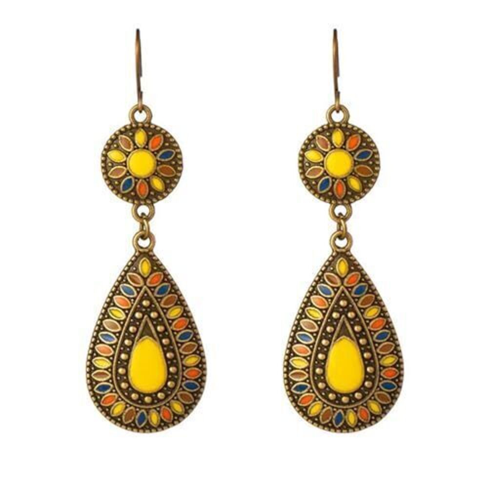 5336 Handmade Boho Teardrop Earrings for WomenUnique Tribal Ethnic Colorful